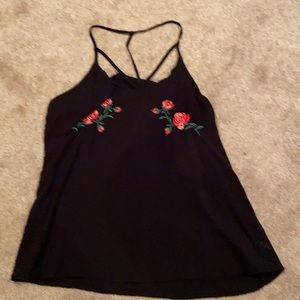 Black Tank With Roses
